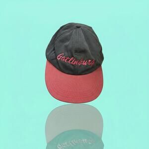 Vintage Gatlinburg Souvenir Hat Grey Hat, Pink Bill J HATS